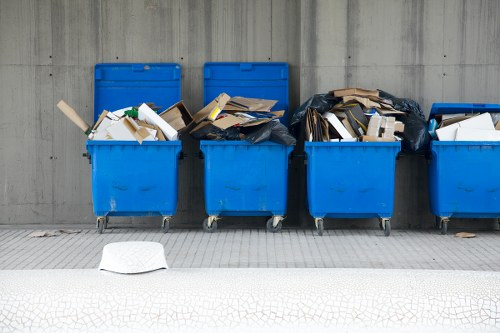 Skip placed outside a semi-detached house ready for renovation waste